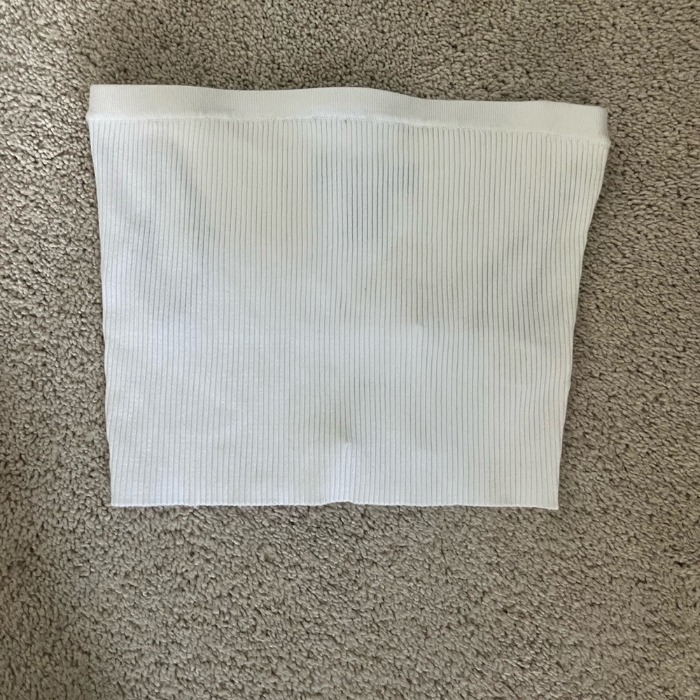 Forever 21 White Ribbed Tube Top NWT